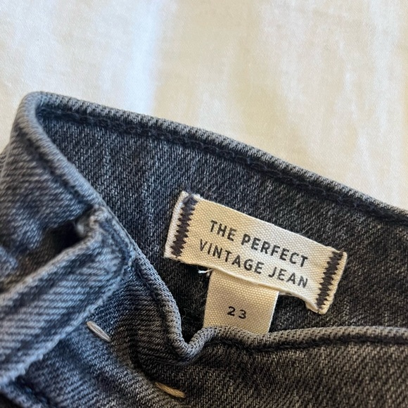 Madewell The Perfect Vintage Straight Leg Jean, Distressed Black, size 23 - Picture 2 of 3
